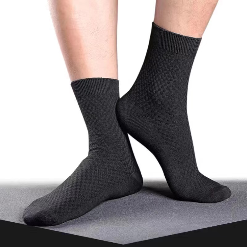 AliExpress 5Pairs/Lot Men's Socks High Quality Bamboo Fiber Business Breathable Deodorizing Socks Men's Casual Socks Large Size EU38-46, view 6