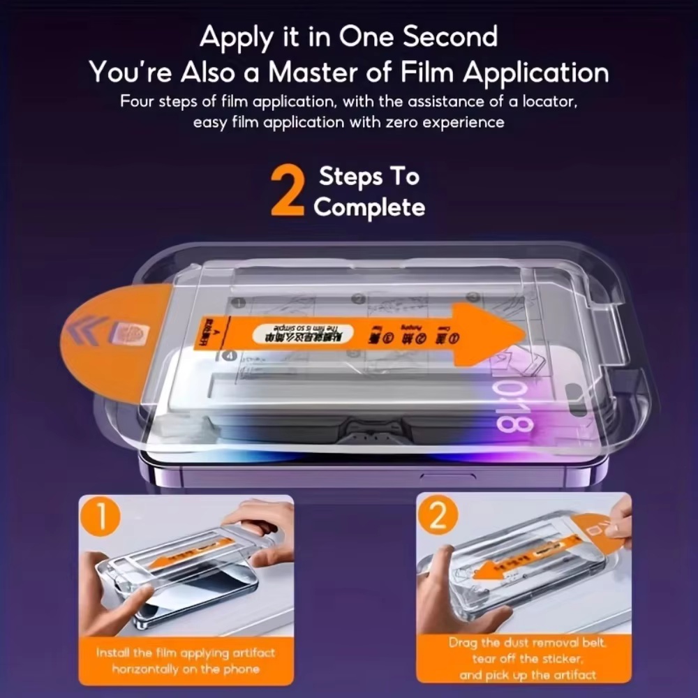 AliExpress 5PCS Easy Install HD Screen Protector For iPhone 17 16 13 Pro Max 11 15 14 16e 12 Mini XR X Xs 7 8 Plus Air Tempered Glass, view 6
