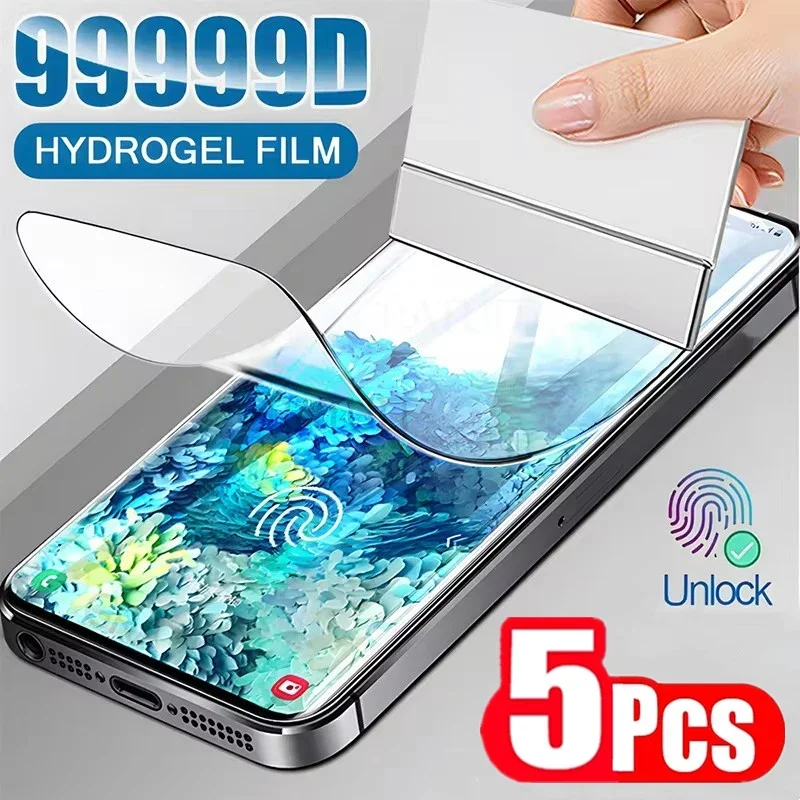 AliExpress 5Pcs Hydrogel Film for Samsung Galaxy S21 S22 S20 S23 S24 Ultra S10 S9 S8 Plus FE Screen Protector for Samsung Note 20 10 9 Plus