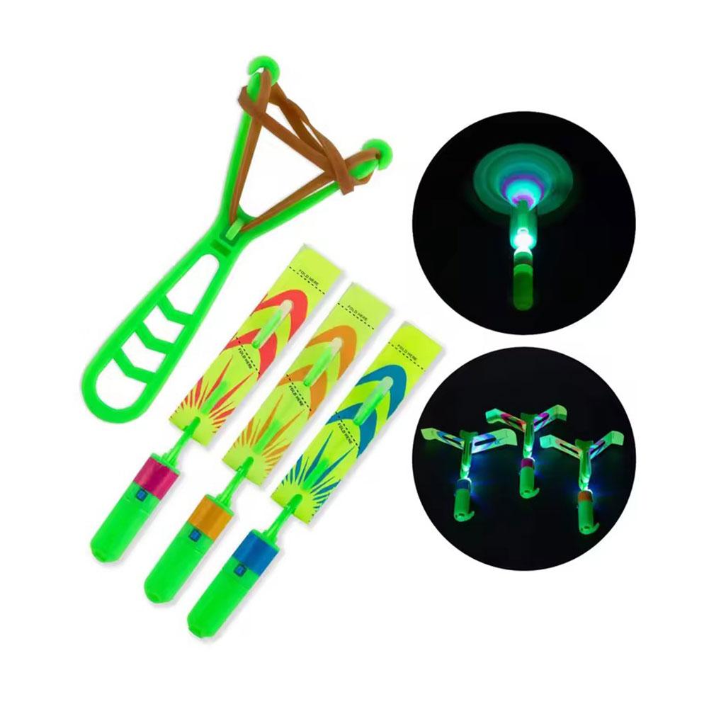 AliExpress 5PCS LED Slingshot Flying Copters Light-Up Arrow Rocket Toys, Outdoor Party Favors Glow in The Dark Helicopters for Kids