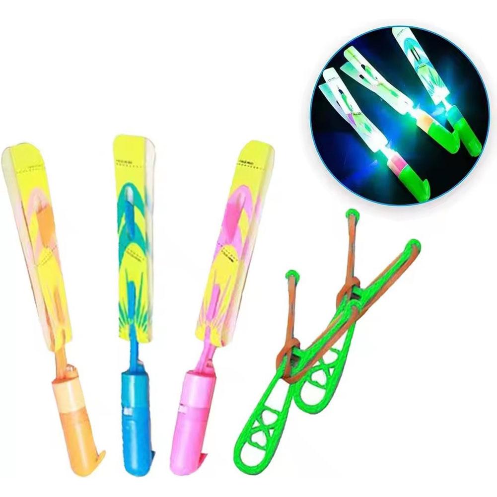 AliExpress 5PCS LED Slingshot Flying Copters Light-Up Arrow Rocket Toys, Outdoor Party Favors Glow in The Dark Helicopters for Kids, view 2