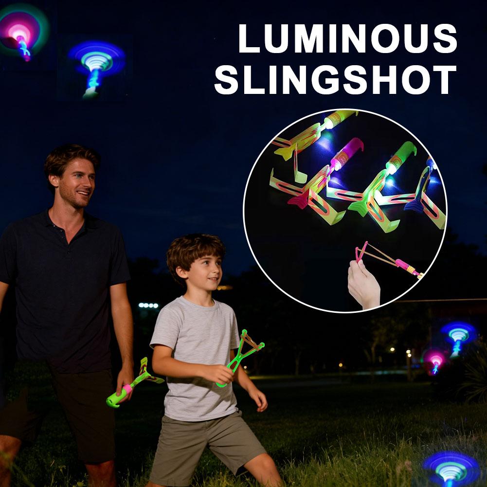 AliExpress 5PCS LED Slingshot Flying Copters Light-Up Arrow Rocket Toys, Outdoor Party Favors Glow in The Dark Helicopters for Kids, view 5
