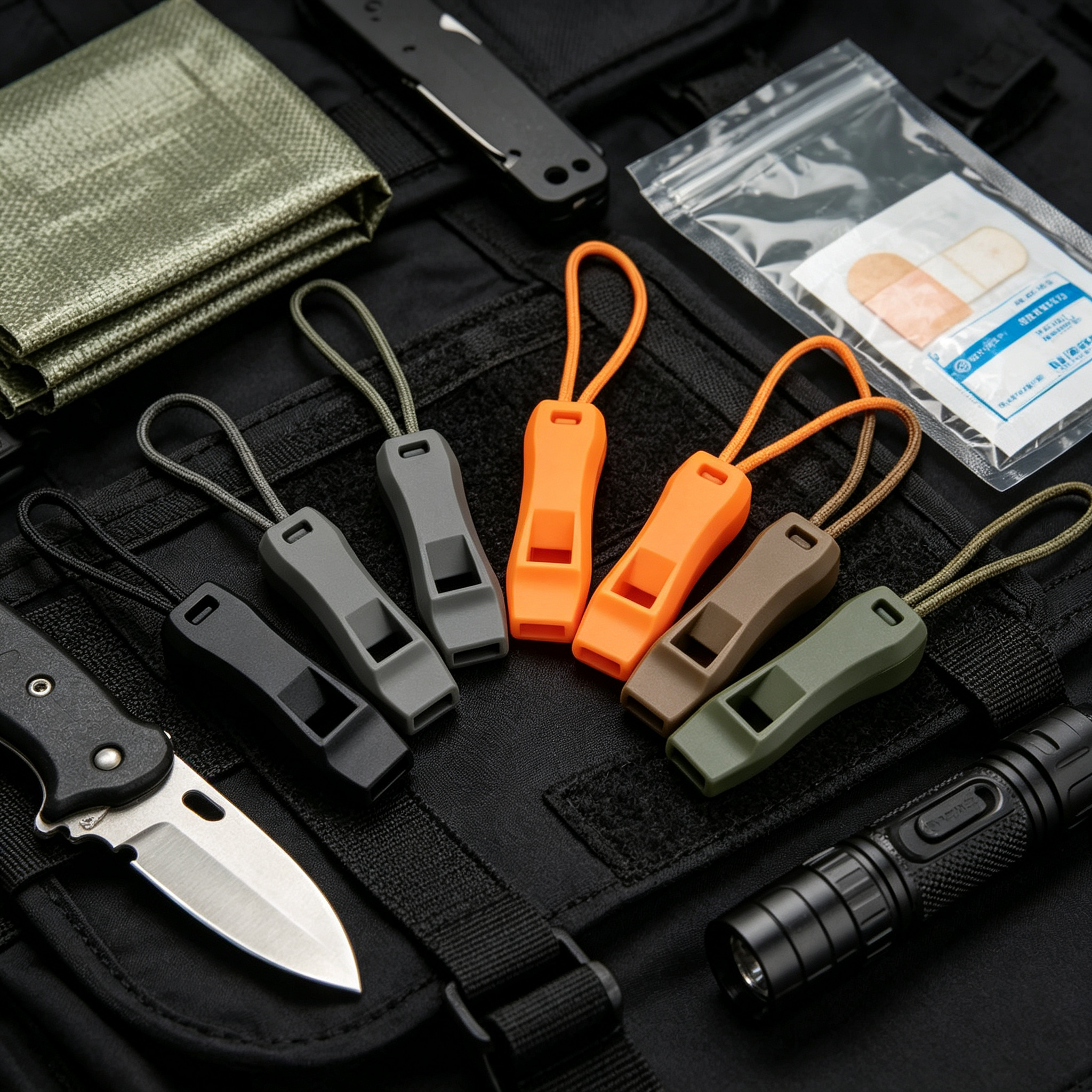 AliExpress 5Pcs Multi-Color Portable Emergency Survival Whistles with Braided Lanyard for Outdoor Camping Hiking Safety Signal, view 6