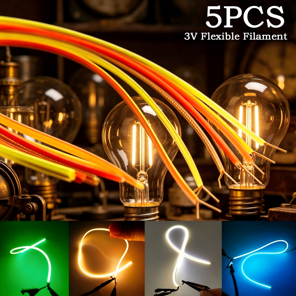 AliExpress 5Pcs/Pack DC3V LED Same End Filament Flexible Diode Parts for Spiral Bulb Retro Edison Bulb Ultra Slim DIY Lighting Strip Decor