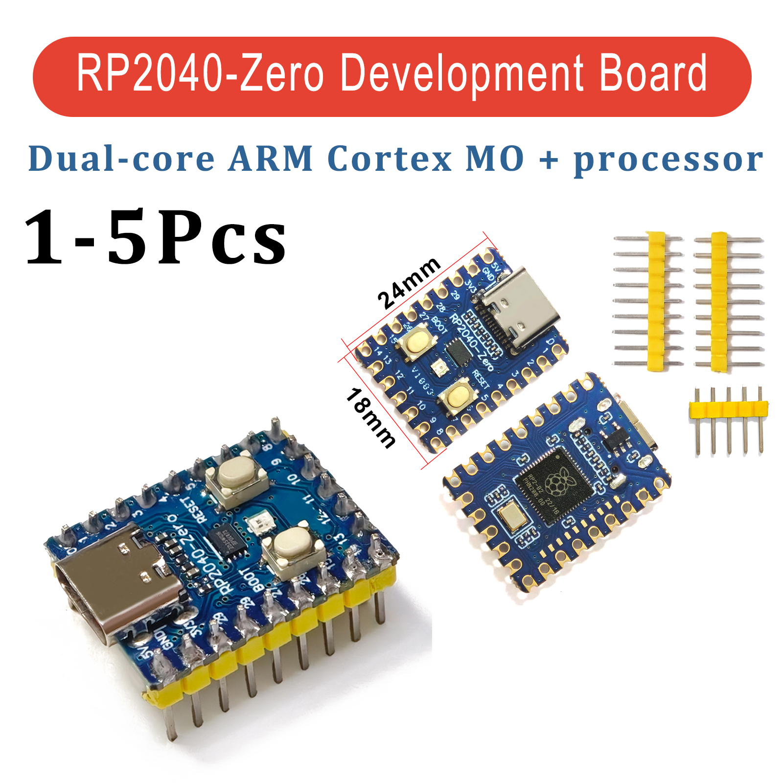 AliExpress 5pcs RP2040-Zero RP2040 for Raspberry Pi Microcontroller PICO Development Board Module Dual-core Cortex M0+ Processor 2MB Flash