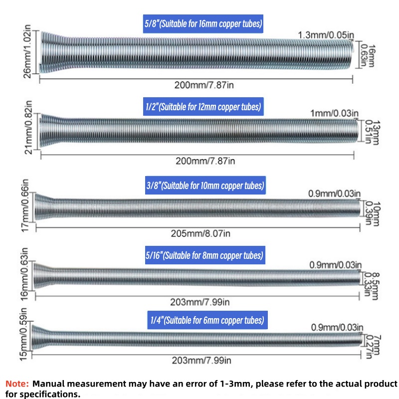 AliExpress 5-Piece Spring Copper Pipe Bender Set, view 2