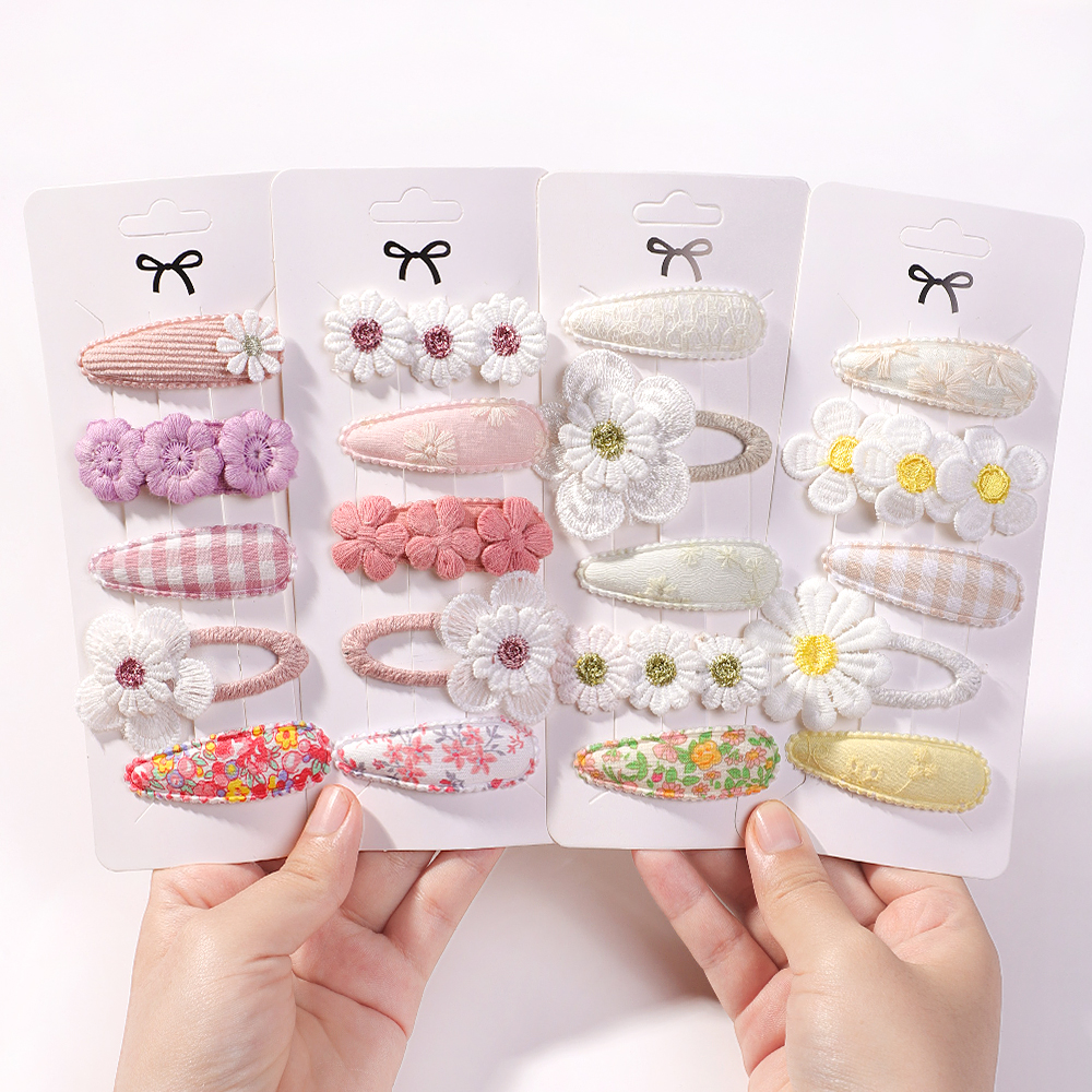 AliExpress 5Pcs/Set Kids Hair Accessories BB Clips Sweet Printe Hairbangs Hairclip Baby Girls Barrette Ins Style Daisy Hairpin Ornament