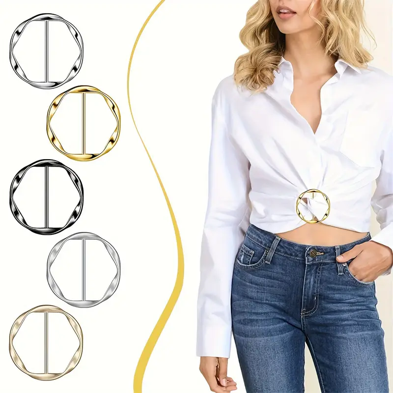 AliExpress 5pcs/set Multipurpose Shirt Ring Belt Buckle Belt and Scarf Adjuster Slim Belt fashion Accessories Scarf Buckle