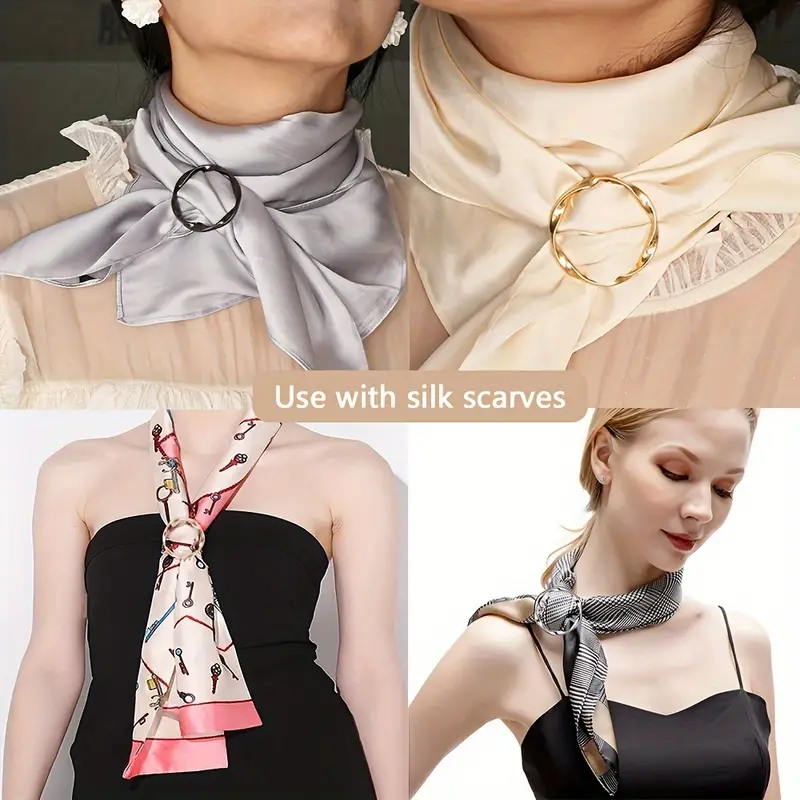 AliExpress 5pcs/set Multipurpose Shirt Ring Belt Buckle Belt and Scarf Adjuster Slim Belt fashion Accessories Scarf Buckle, view 3