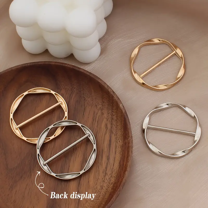 AliExpress 5pcs/set Multipurpose Shirt Ring Belt Buckle Belt and Scarf Adjuster Slim Belt fashion Accessories Scarf Buckle, view 5