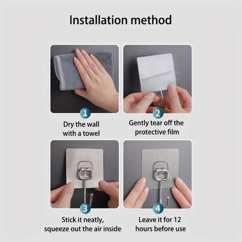 AliExpress 5-Piece Heavy-Duty Self-Adhesive Wall Hooks, view 6
