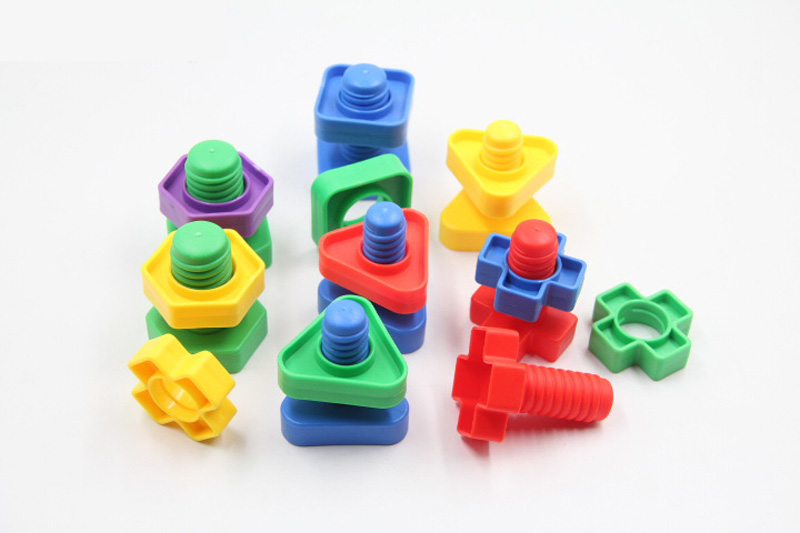 AliExpress 5Set Screw Building Blocks Plastic Insert Blocks Nut Shape Toys for Educational Toys Montessori Scale Models Gift, view 3