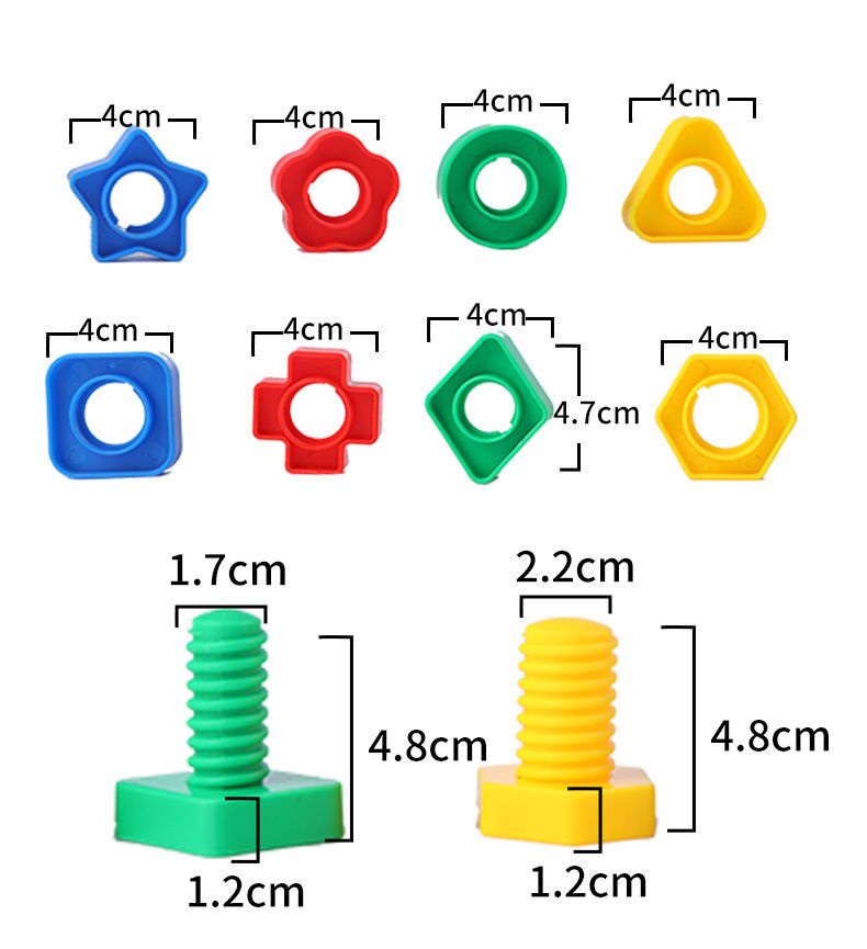 AliExpress 5Set Screw Building Blocks Plastic Insert Blocks Nut Shape Toys for Educational Toys Montessori Scale Models Gift, view 5