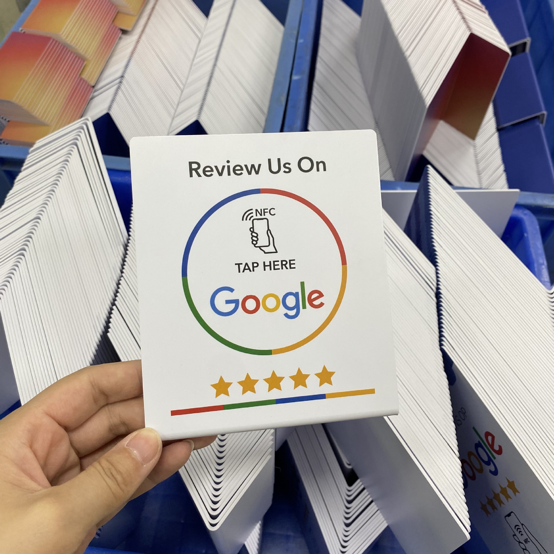 AliExpress 5YOA 13.56Mhz NFC Card Google Review programmable station table NFC Google Reviews display bending card standing brand bracket