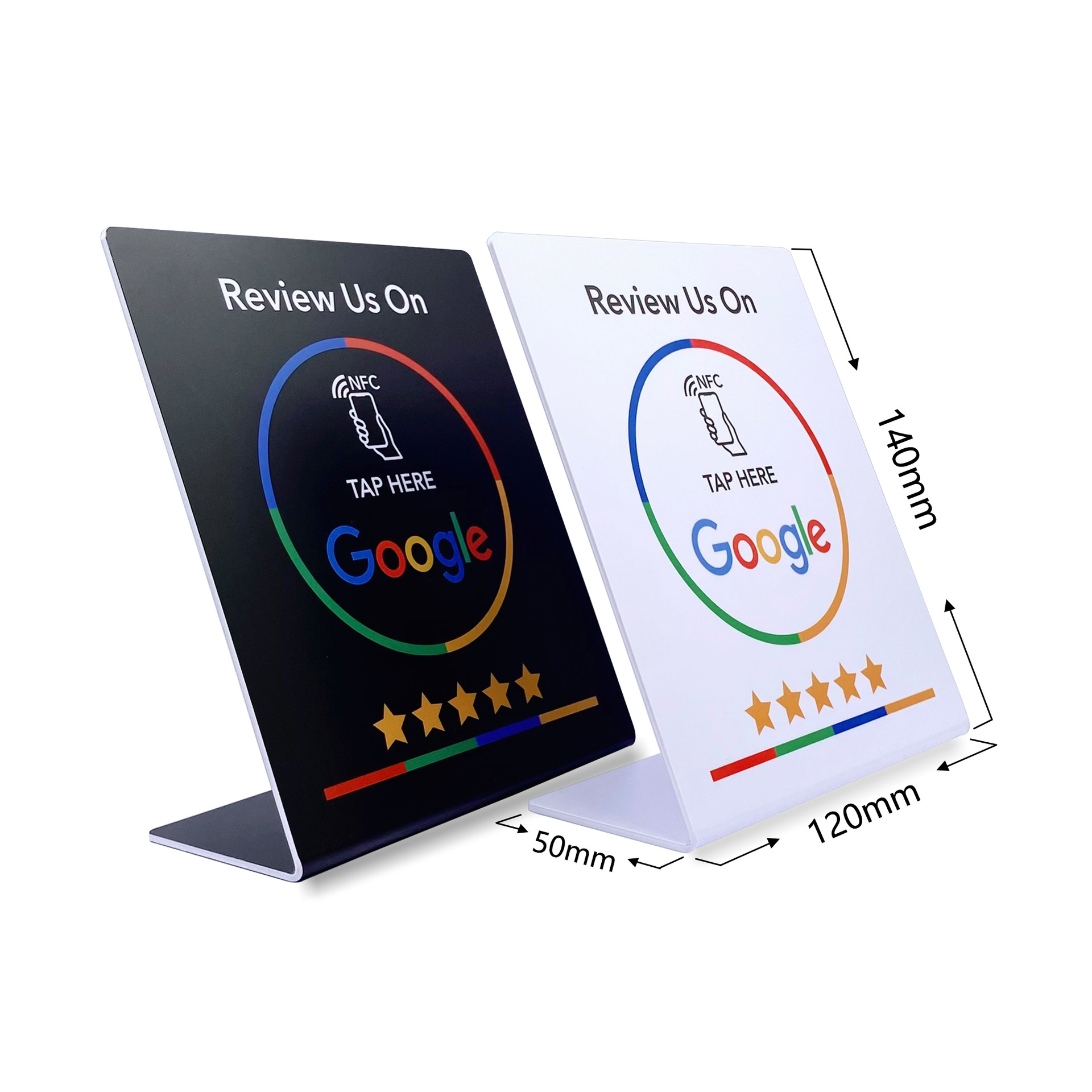 AliExpress 5YOA 13.56Mhz NFC Card Google Review programmable station table NFC Google Reviews display bending card standing brand bracket, view 2