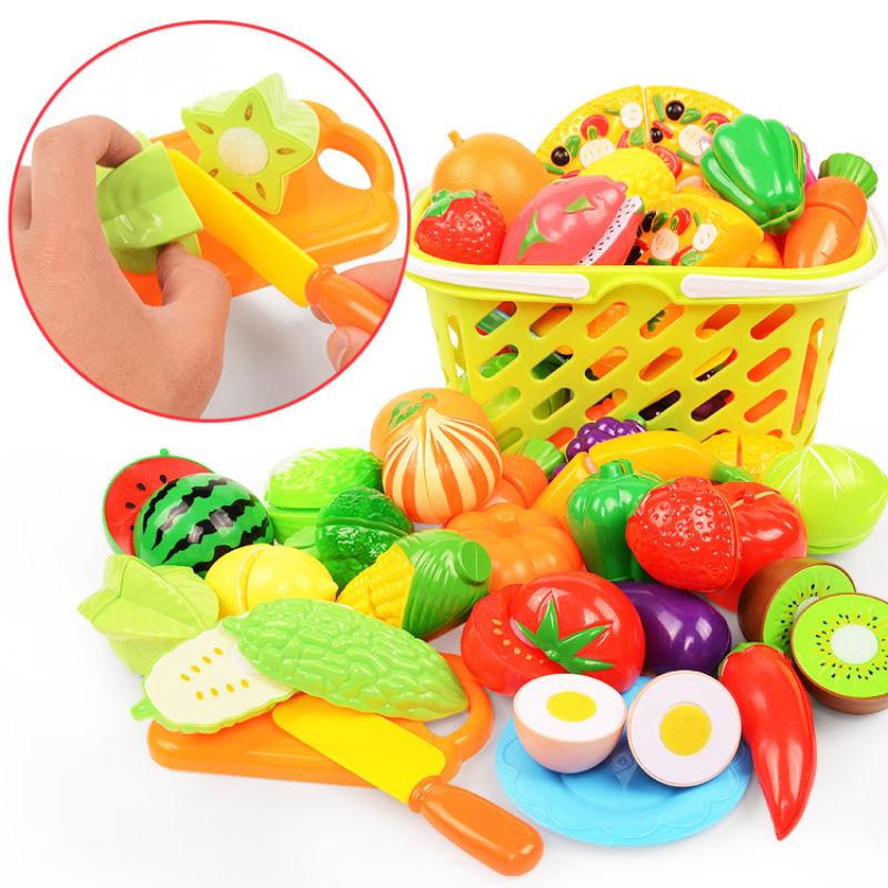 AliExpress 6/10/13/24Pcs Kitchen Fun Cutting Fruits and Vegetables Food Play House Set Puzzle Education Toys For Kids Boys Girls Xmas Gifts