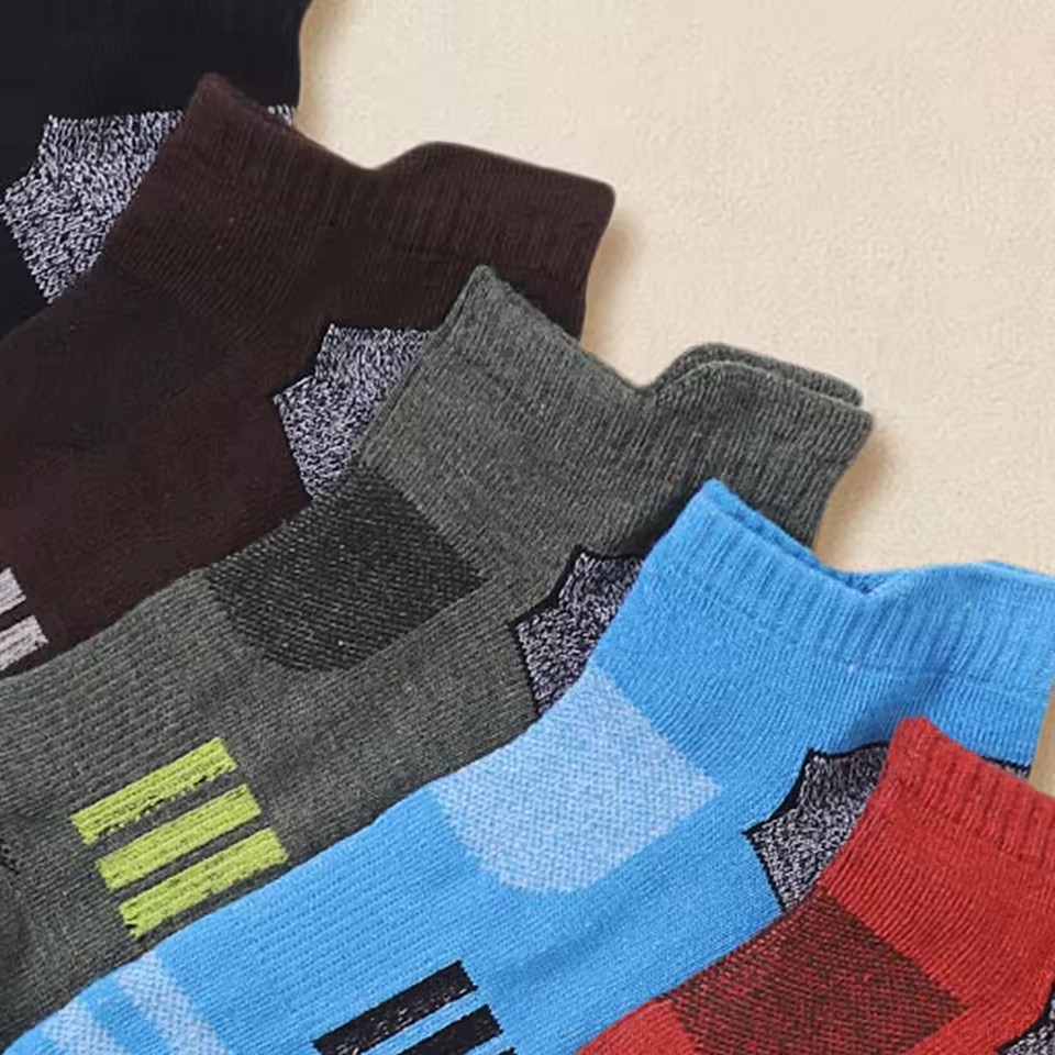 AliExpress 6/12 Pairs Mesh Sweat Absorbing and Breathable Thin Men's Sports Socks Casual Comfortable Non Slip Wear-resistant Men's Socks, view 5