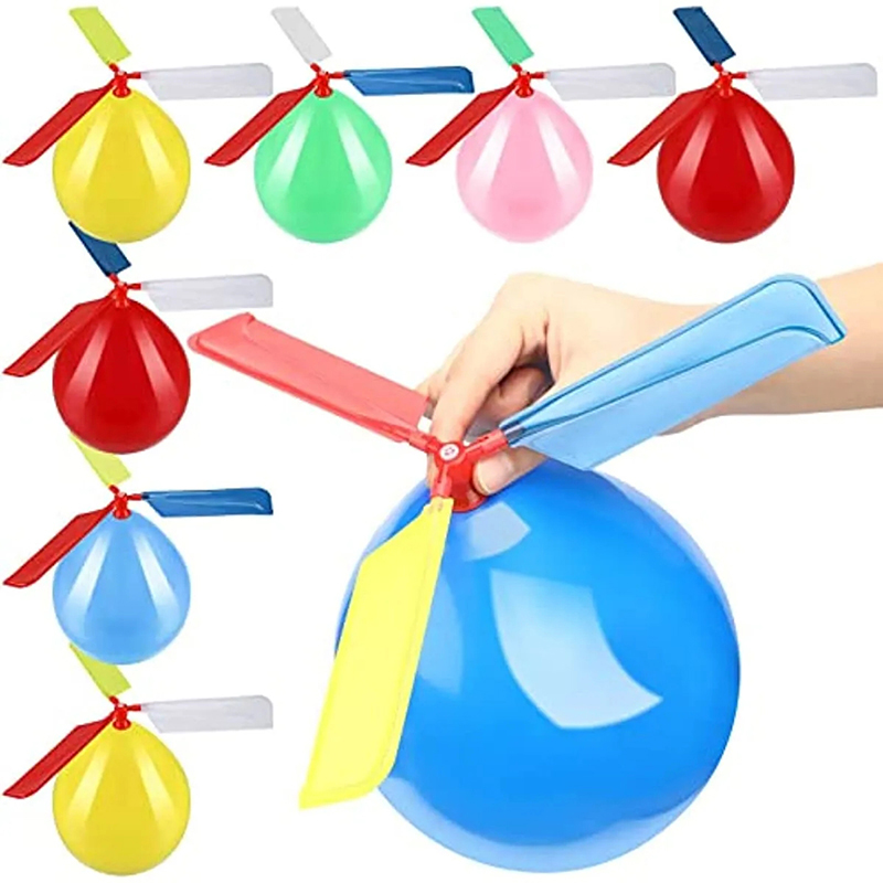 AliExpress 6/12PCS Children's Outdoor Balloon Rotating Helicopter Launcher Set Balloon Parent Child Interactive Children's Puzzle Toy