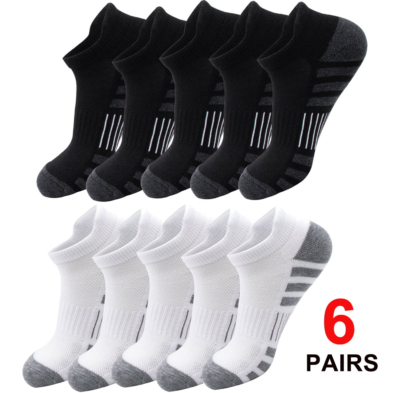 AliExpress 6/24 Pairs Cushioned Breathable Ankle Athletic Running Socks Low Cut Sports Tab Men Women Running Tab Sports Socks