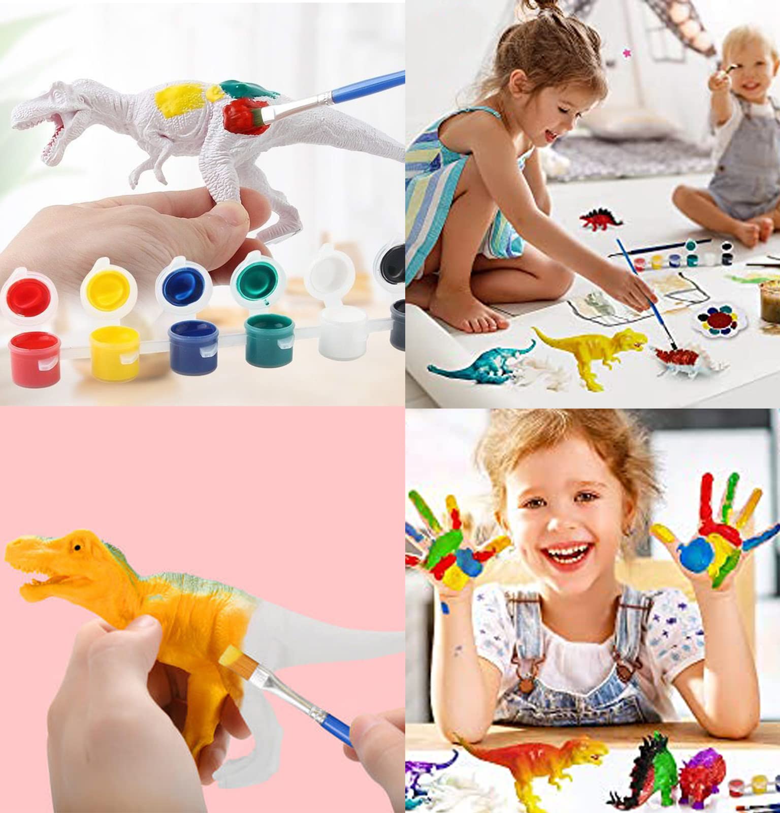 AliExpress 6/8PCS Unpainted DIY Dinosaur Paint Kit 3D Blank Dinosaur Figures Craft Painting Set Montessori Educational Creative Graffiti, view 4