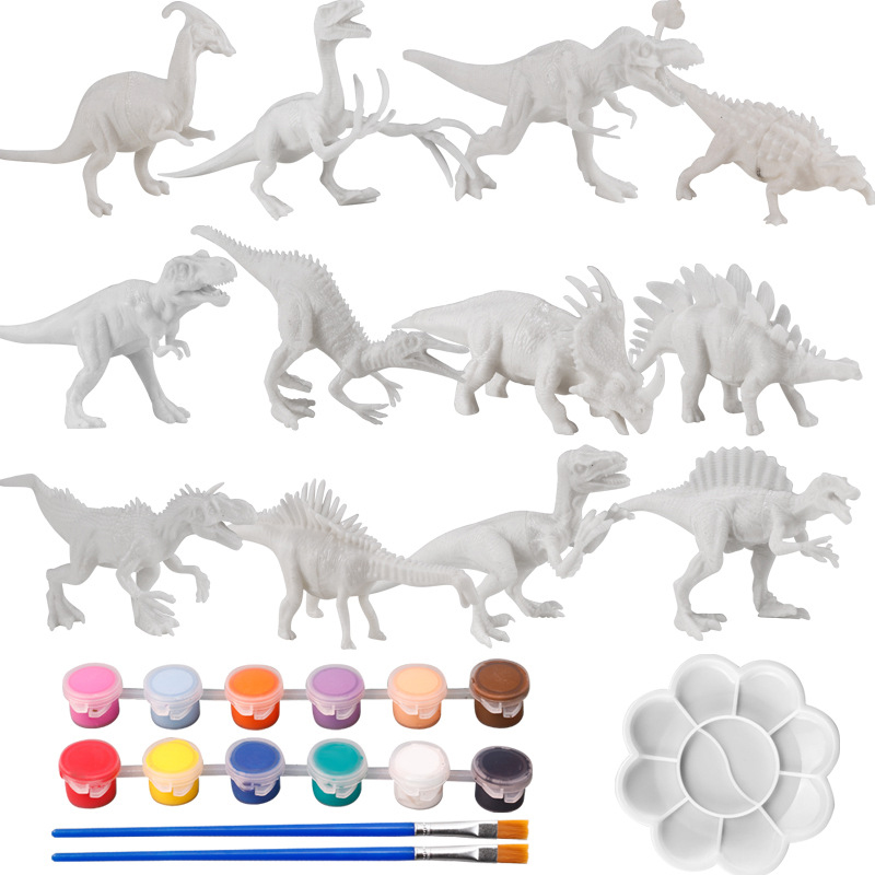 AliExpress 6/8PCS Unpainted DIY Dinosaur Painting Kit, Blank Model Toys for Kids 3+ Years Creative Graffiti Montessori Educational Art Gift