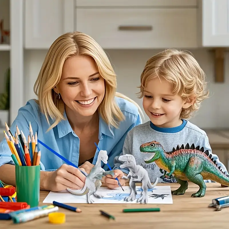 AliExpress 6/8PCS Unpainted DIY Dinosaur Painting Kit, Blank Model Toys for Kids 3+ Years Creative Graffiti Montessori Educational Art Gift, view 5