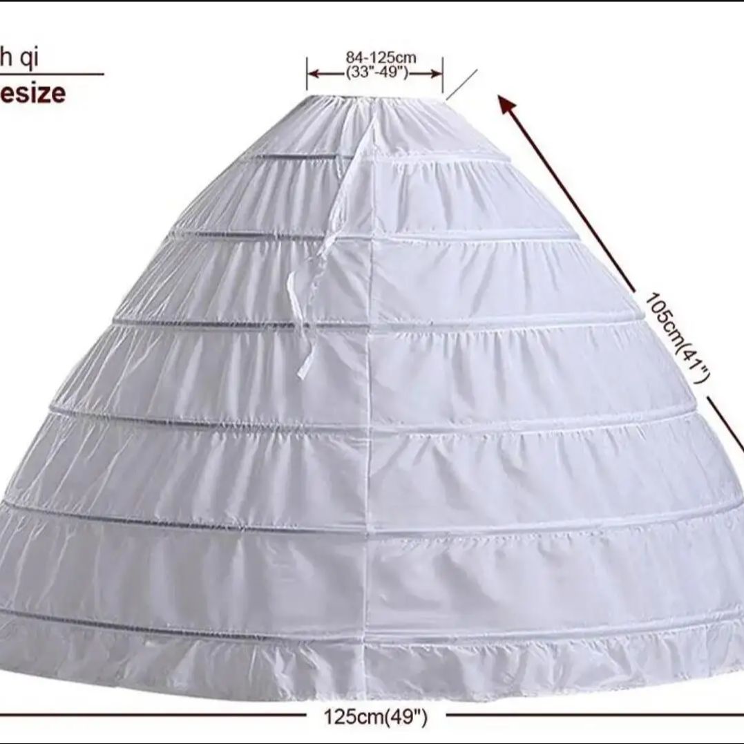 AliExpress 6 Hoop 3 Hoop 8 HoopCrinoline Black White Long Wedding Petticoat Ball Gown Dress Underskirt Skirt Half Slips Wedding Accessories