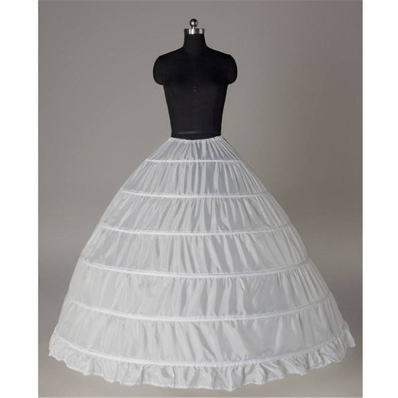 AliExpress 6 Hoop 3 Hoop 8 HoopCrinoline Black White Long Wedding Petticoat Ball Gown Dress Underskirt Skirt Half Slips Wedding Accessories, view 3