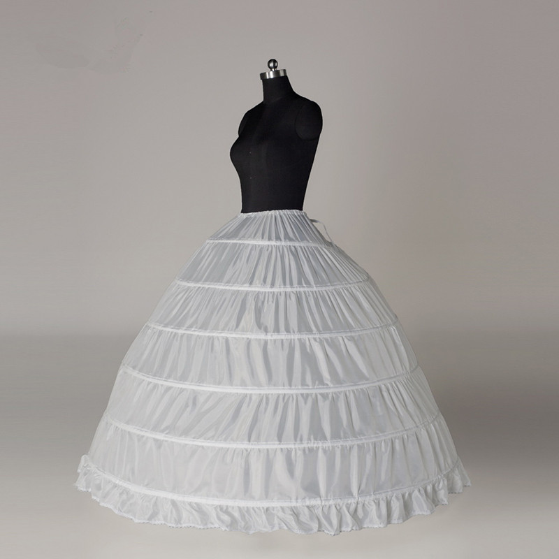 AliExpress 6 Hoop 3 Hoop 8 HoopCrinoline Black White Long Wedding Petticoat Ball Gown Dress Underskirt Skirt Half Slips Wedding Accessories, view 4
