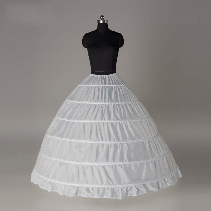 AliExpress 6 Hoop 3 Hoop 8 HoopCrinoline Black White Long Wedding Petticoat Ball Gown Dress Underskirt Skirt Half Slips Wedding Accessories, view 6