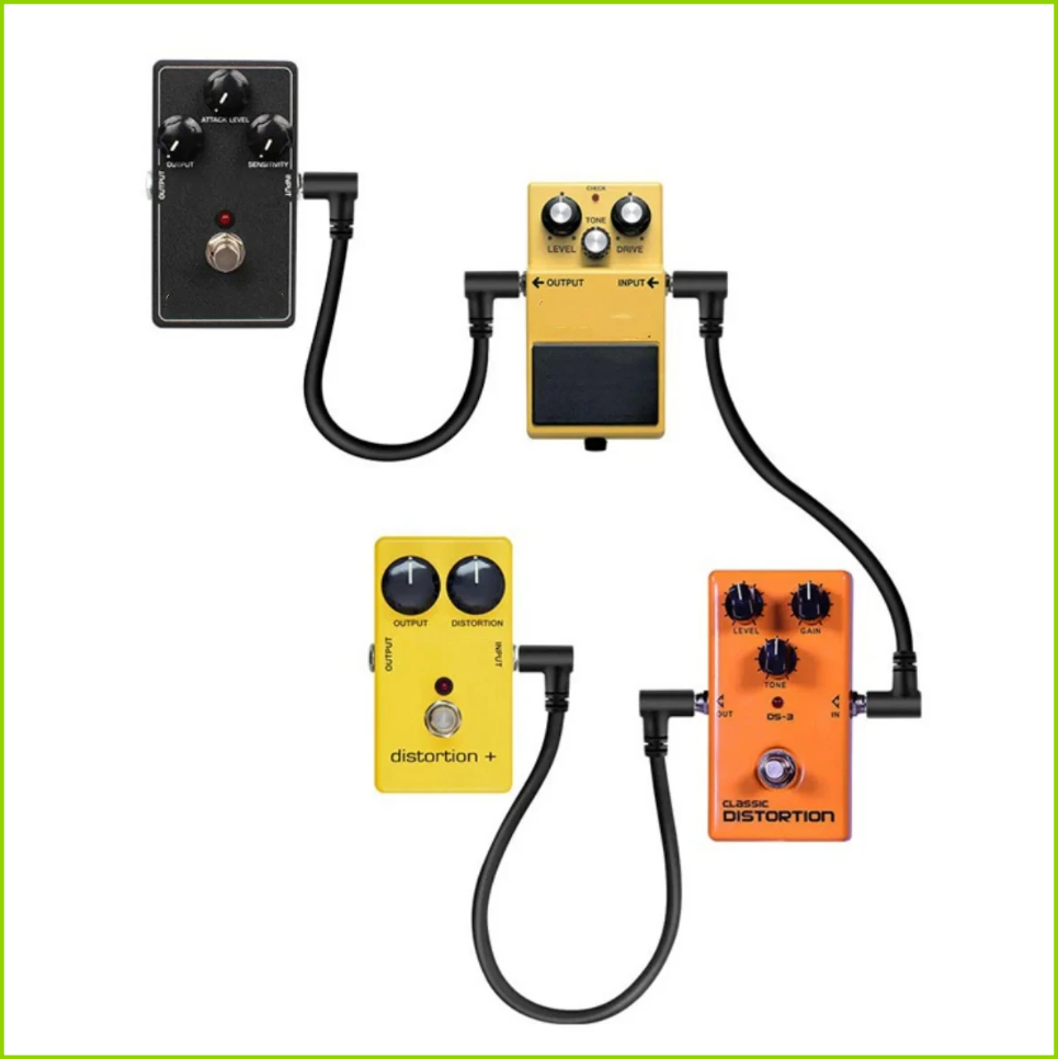 AliExpress 6 Pack 7.8In Guitar Patch Cables,Colorful/Black Guitar Pedal Cable Effect Cable Cord,1/4" inch TS Right Angle Guitar Patch Cable, view 6
