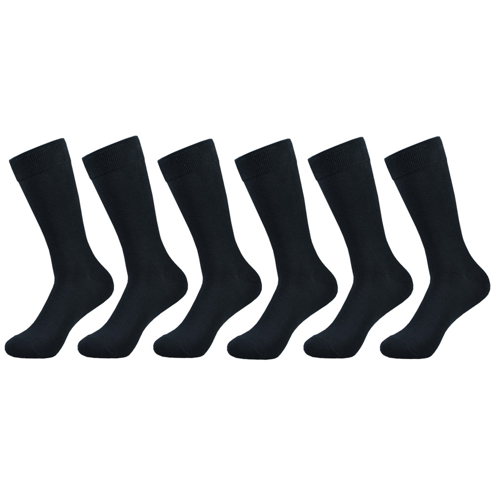 AliExpress 6 Pairs Men's Black Cotton Dress Socks High Quality Long Calf Socks Autumn Winter Sweat Resistant Anti Odor, view 2