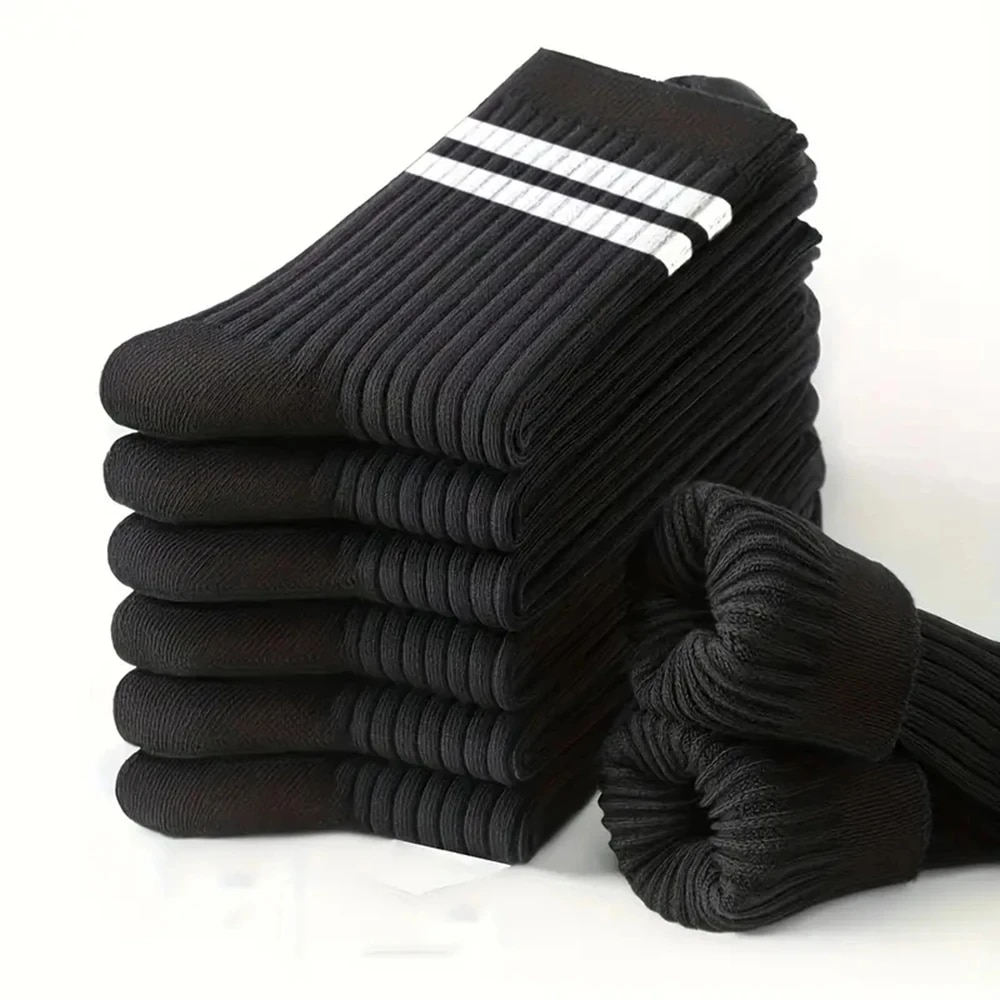 AliExpress Men's Striped Mid-Tube Cotton Socks (6 Pairs)