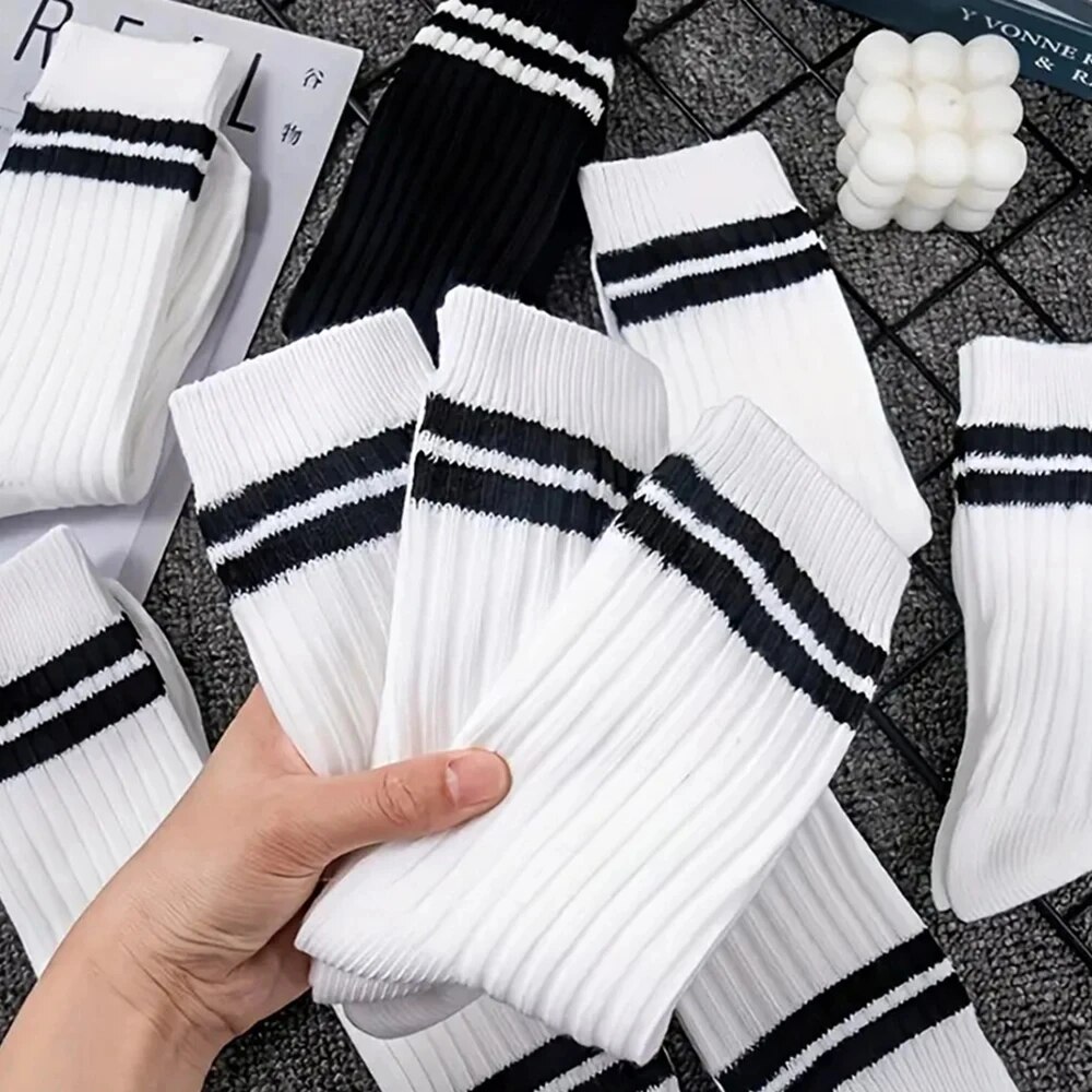 AliExpress Men's Striped Mid-Tube Cotton Socks (6 Pairs), view 2