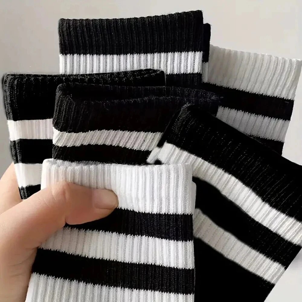 AliExpress Men's Striped Mid-Tube Cotton Socks (6 Pairs), view 3