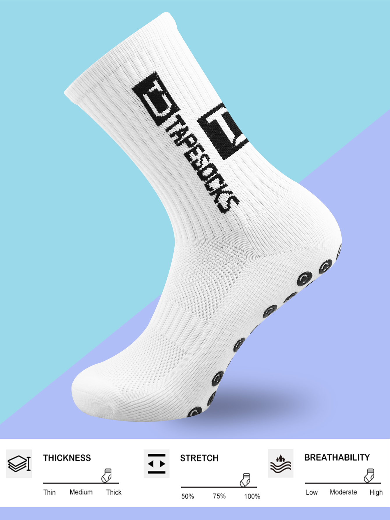 AliExpress 6 Pairs of football socks sports socks men's mid-calf socks silicone non-slip dot socks basketball yoga socks, view 2