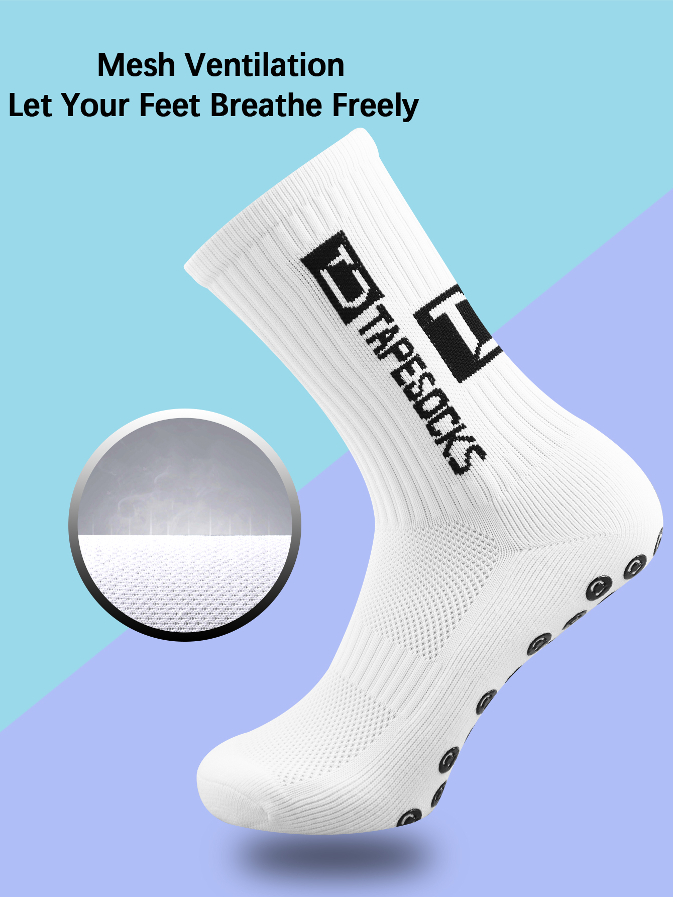 AliExpress 6 Pairs of football socks sports socks men's mid-calf socks silicone non-slip dot socks basketball yoga socks, view 3