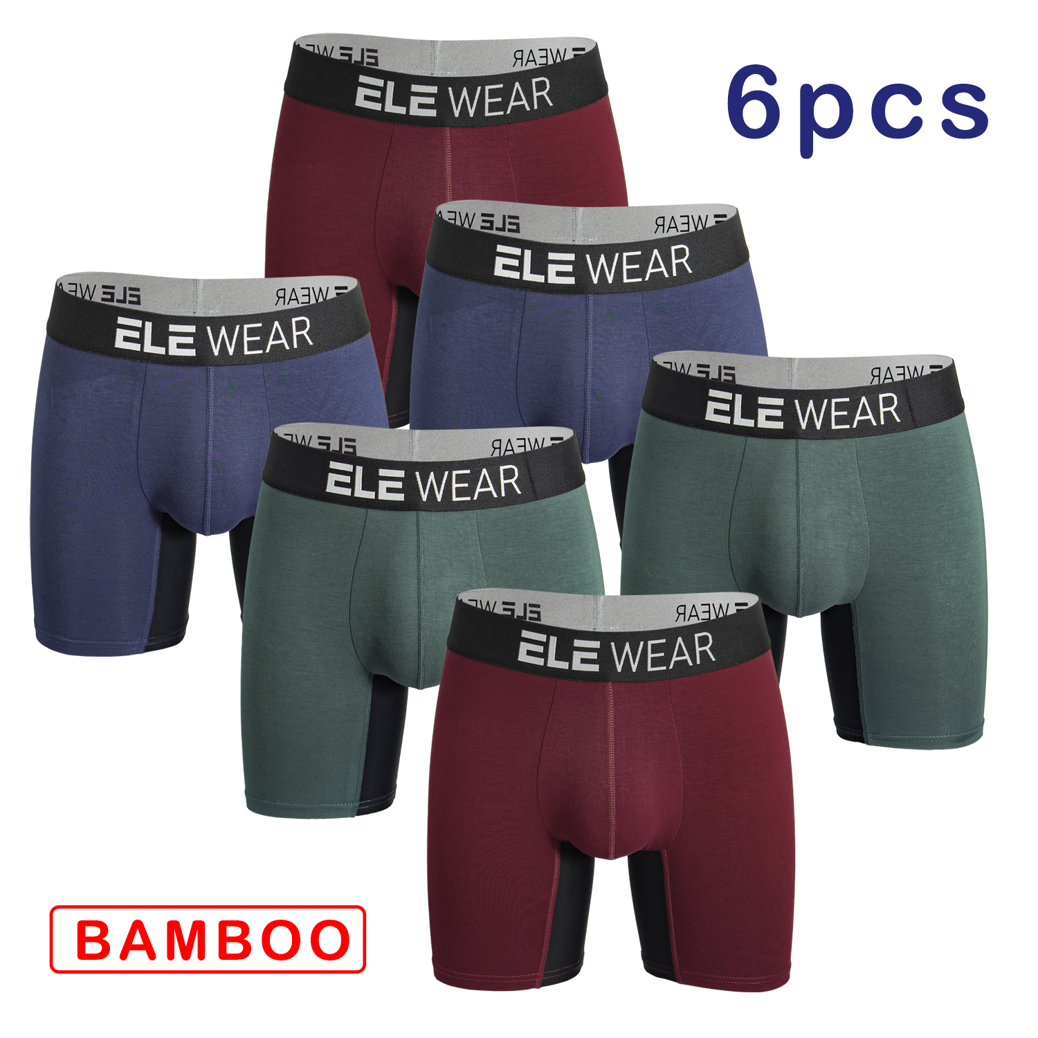 AliExpress 6 pcs Bamboo Men Underwear Boxers Breathable Mens Boxershorts Men's Panties Underpants Plus Size Fashion Boxers Briefs Trunks, view 3