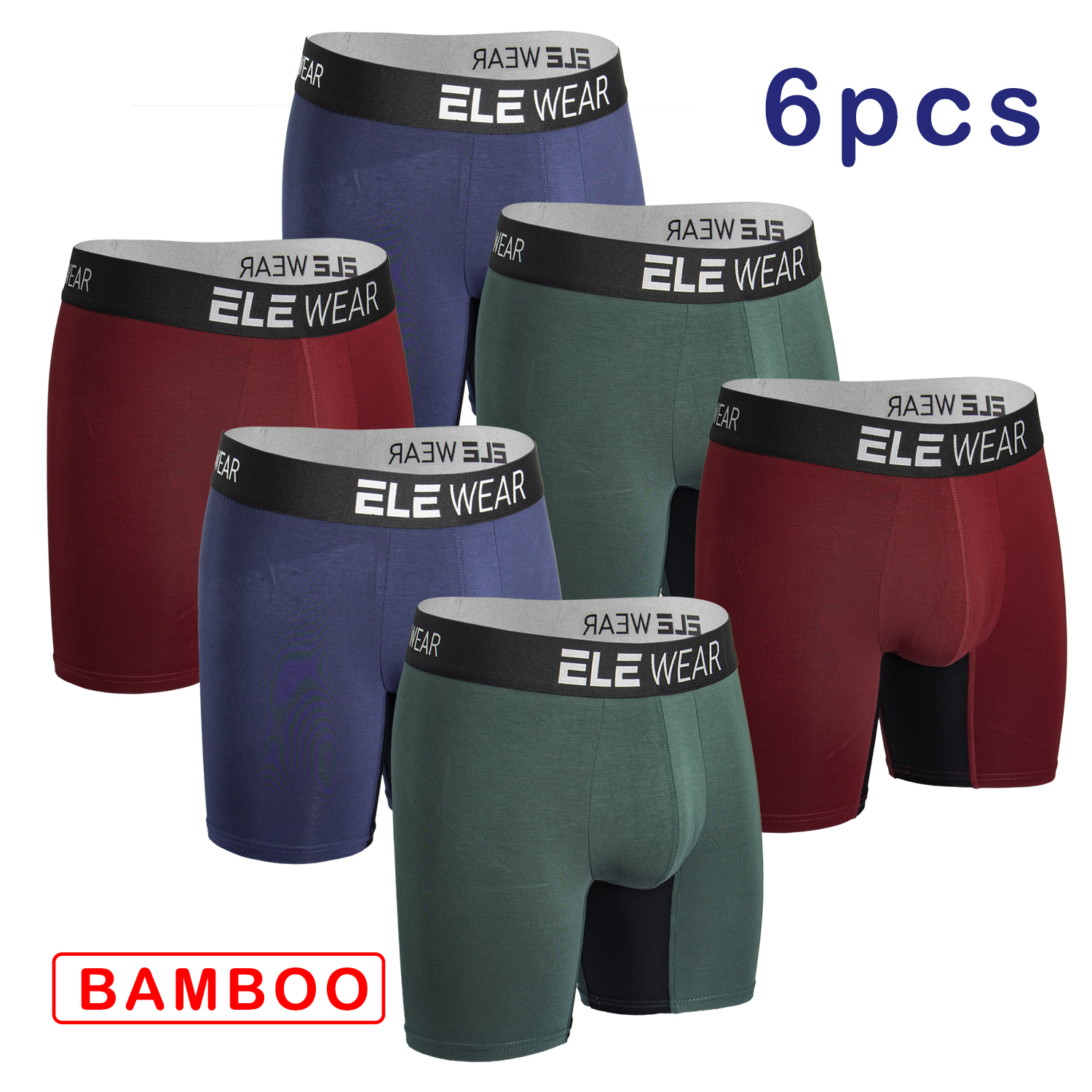AliExpress 6 pcs Bamboo Men Underwear Boxers Breathable Mens Boxershorts Men's Panties Underpants Plus Size Fashion Boxers Briefs Trunks, view 4