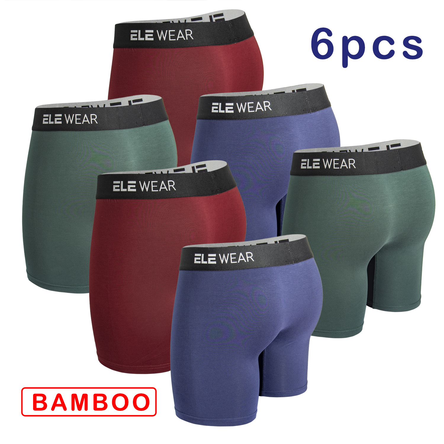 AliExpress 6 pcs Bamboo Men Underwear Boxers Breathable Mens Boxershorts Men's Panties Underpants Plus Size Fashion Boxers Briefs Trunks, view 5