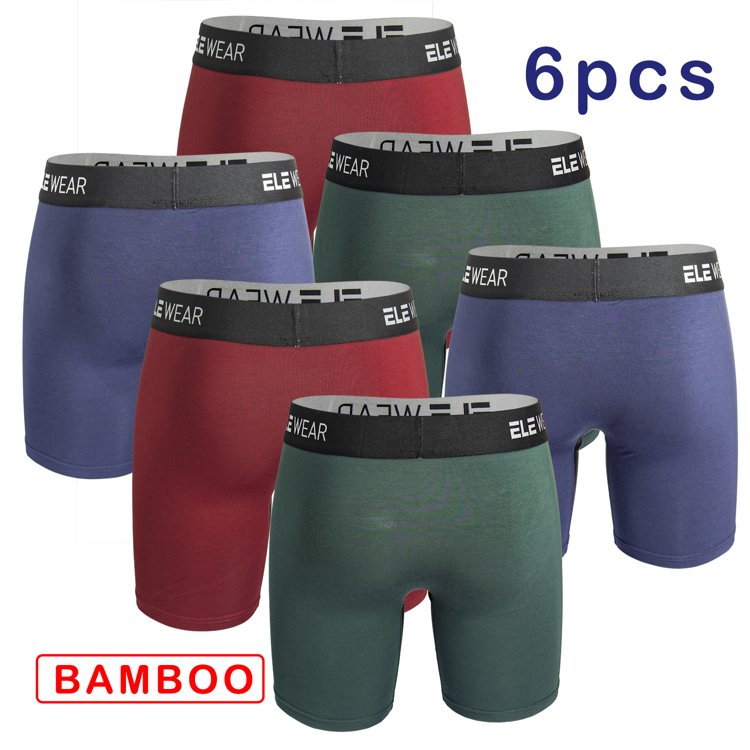AliExpress 6 pcs Bamboo Men Underwear Boxers Breathable Mens Boxershorts Men's Panties Underpants Plus Size Fashion Boxers Briefs Trunks, view 6