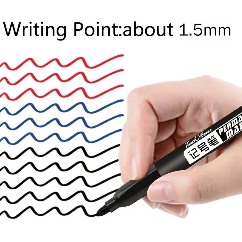 AliExpress Waterproof Permanent Marker Pens, Black Blue Red (6), view 2