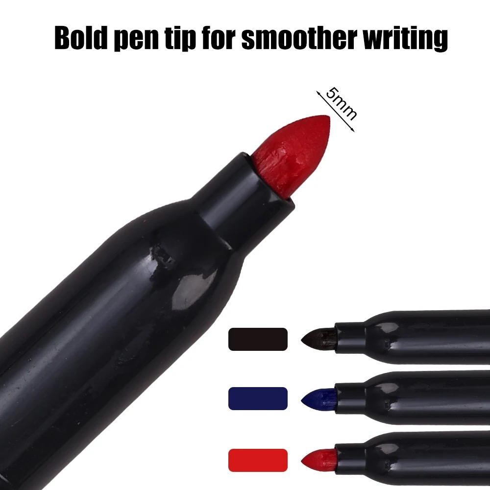 AliExpress Waterproof Permanent Marker Pens, Black Blue Red (6), view 3