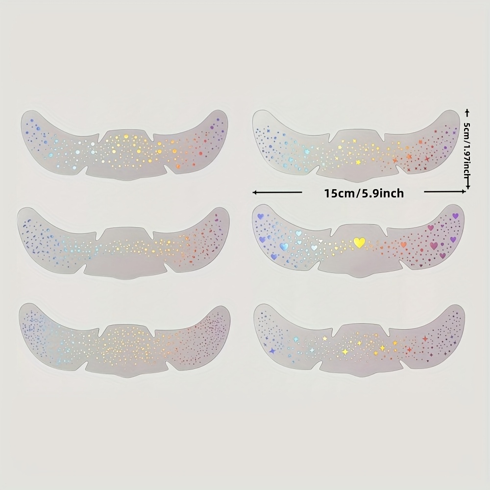 AliExpress 6 Sheets Glitter Freckles Holographic Stickers Heart Freckle Tattoos Glitter Stickers Waterproof Temp Tattoos, view 2