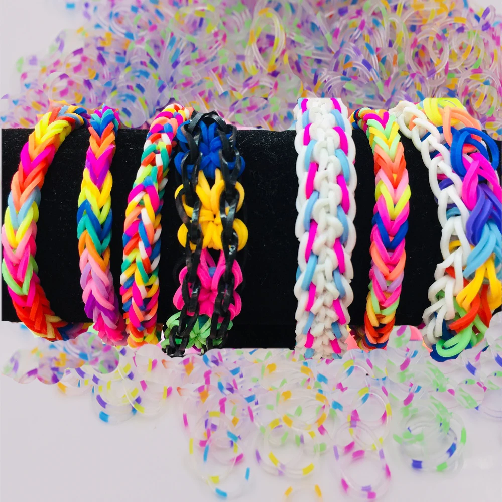 AliExpress 600Pcs DIY New Luminous Rubber Loom Bands Bracelets for Lovers Friendship Hand Bangles Fluorescent Night Glowing Rubber Band Wri, view 4