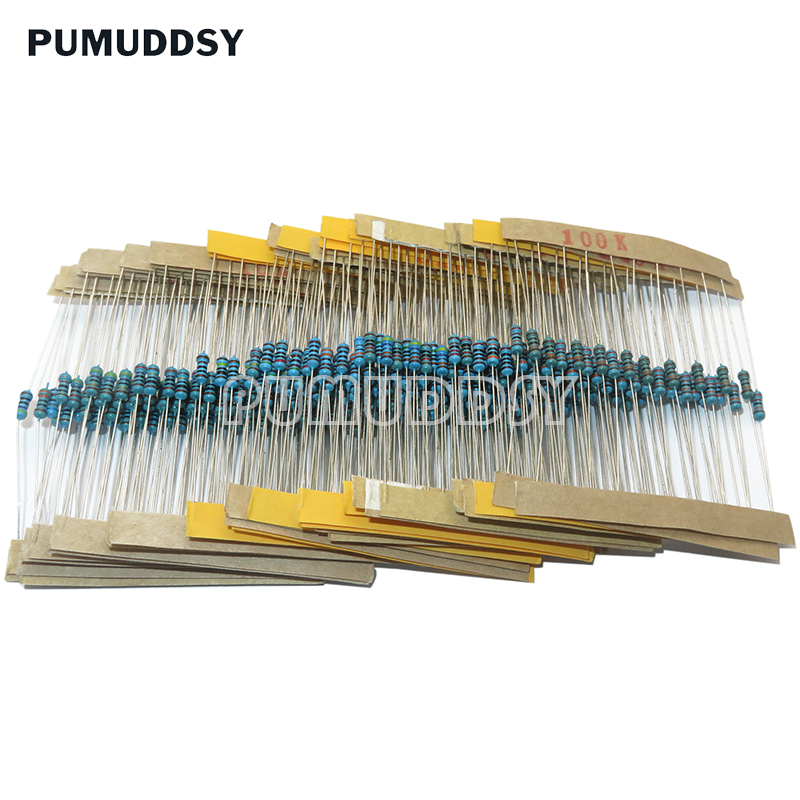 AliExpress 600pcs/set 30 Kinds 1/4W Resistance 1% Metal Film Resistor Pack Assorted Kit 1K 10K 100K 220ohm 1M Resistors 300pcs/set, view 5