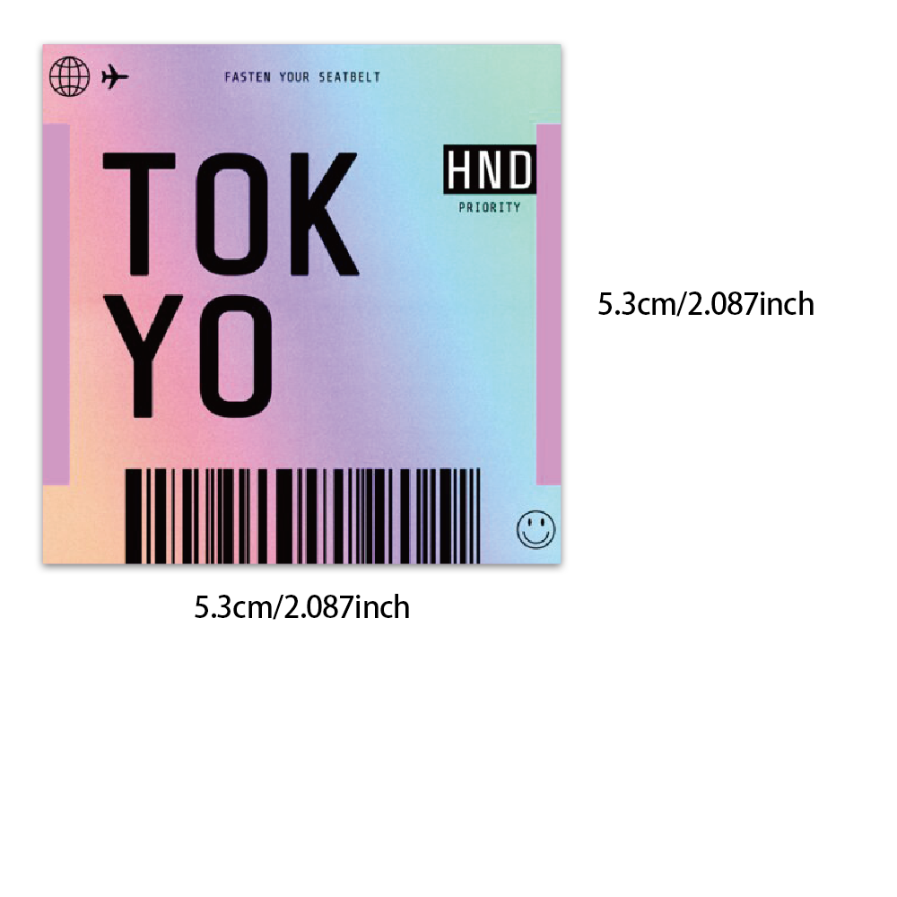 AliExpress 60PCS INS Style Stamp Sticker Japanese Postcard Ticket  Stationery Travel Diary Luggage Waterproof Helmet  Stickers, view 6