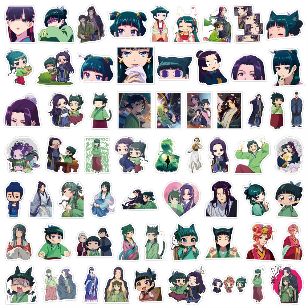 AliExpress 60Pcs Maomao Apothecary Diaries Stickers Jinshi DIY Stickers Scrapbooking Phone Luggage Skateboard Vinyl Waterproof Decals, view 5
