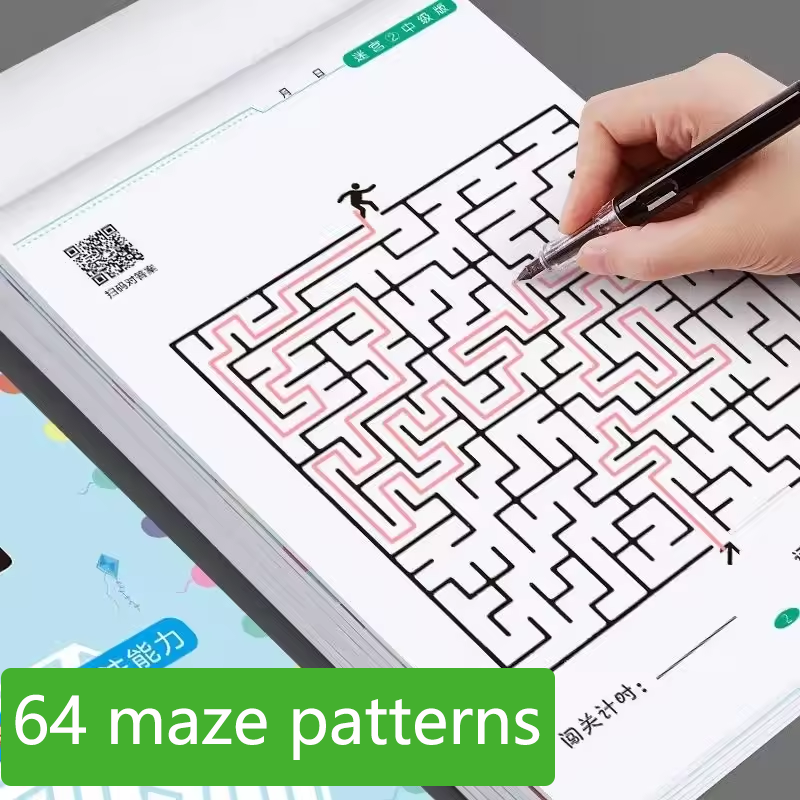 AliExpress 64 Maze Challenge Game Book Student Concentration Training Intelligence Development Puzzle Children Spatial Thinking Maze Game