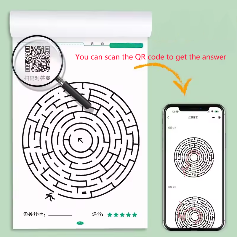 AliExpress 64 Maze Challenge Game Book Student Concentration Training Intelligence Development Puzzle Children Spatial Thinking Maze Game, view 2